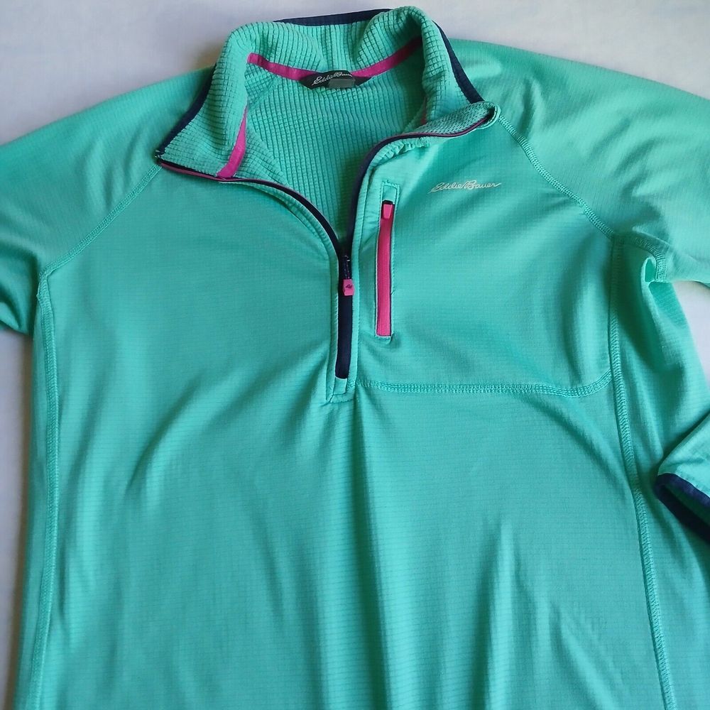 Eddie‎ Bauer Sweater Womens XL First Ascent Free Heat Thermal Base Layer 1/4 Zip
